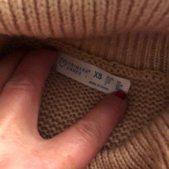 𝅺Primack size XS  loose cut knit turtleneck sweater cable knit detail on sleevee - Picture 2 of 5